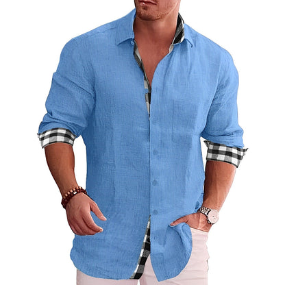 Hardfell | Men's casual shirt with contrasting details and rolled sleeves