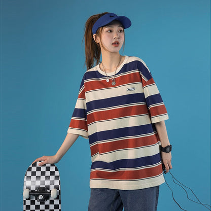 Hardfell | Max's unisex striped oversize T-shirt in pure cotton