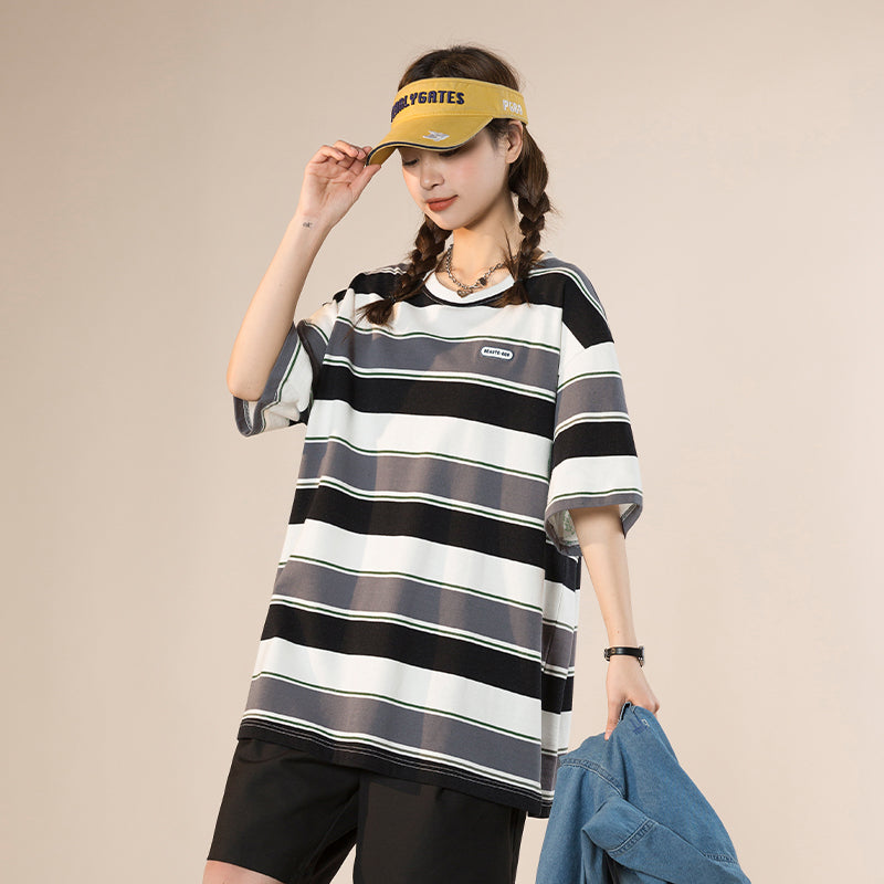Hardfell | Max's unisex striped oversize T-shirt in pure cotton