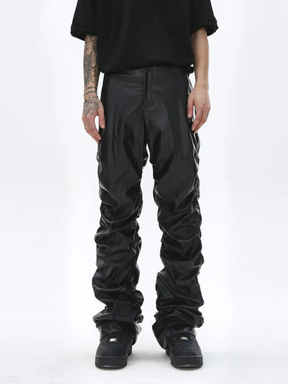 Hardfell | Pleated leather pants