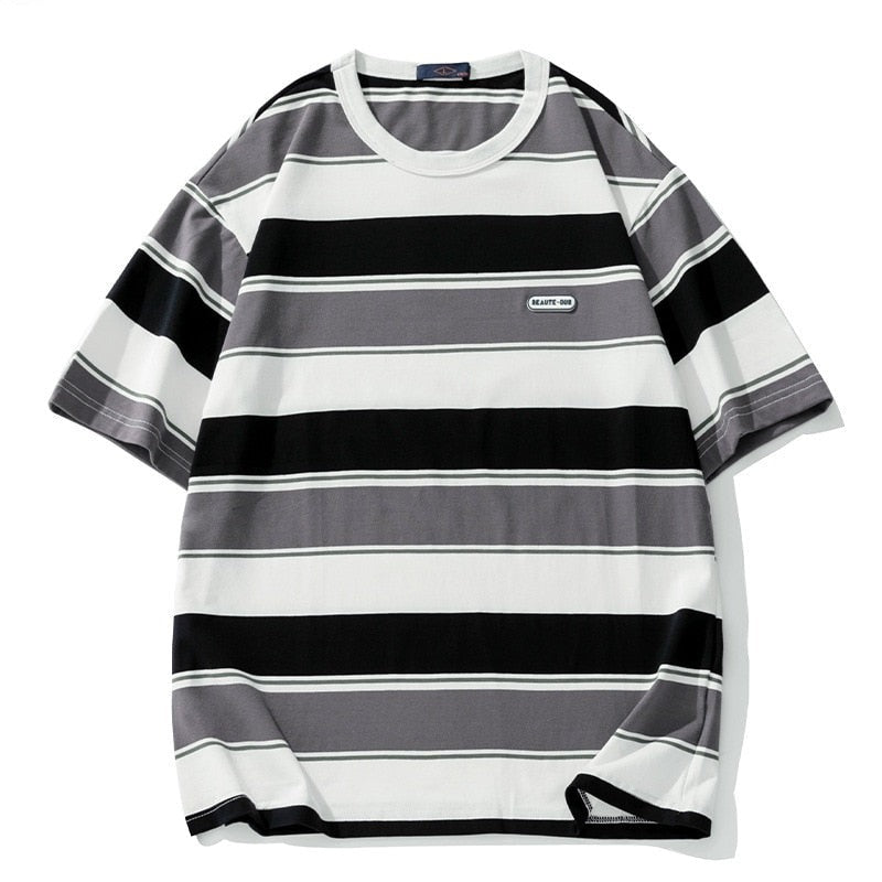 Hardfell | Max's unisex striped oversize T-shirt in pure cotton