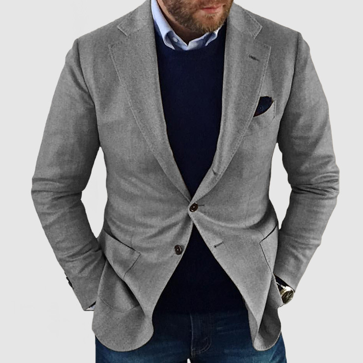 Hardfell | men's cardigan with casual buttons, pockets and lapel collar, solid color, long sleeves