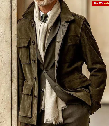 Hardfell | Classic men's suede jacket with button closure