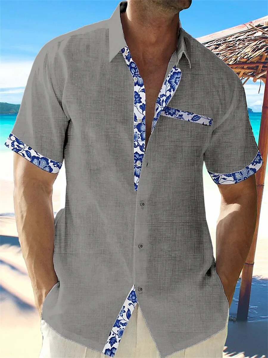 Hardfell | Casual Hawaiian shirt in white