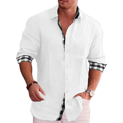 Hardfell | Men's casual shirt with contrasting details and rolled sleeves