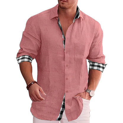 Hardfell | Men's casual shirt with contrasting details and rolled sleeves