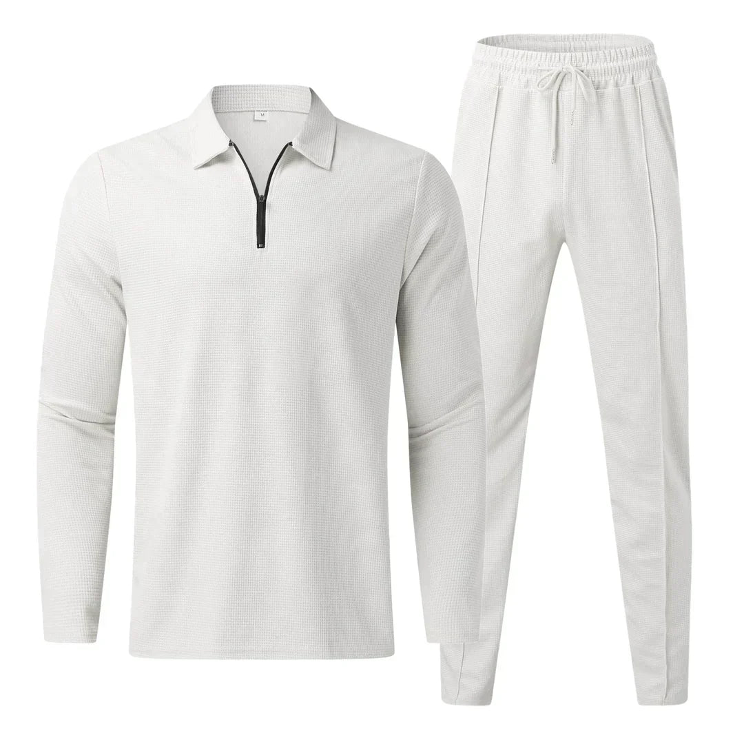 Hardfell | Stylish men's set with fashionable long-sleeved shirt and matching trousers