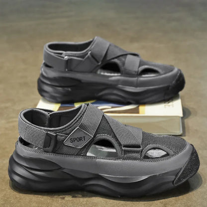 Hardfell | Beige-brown platform sandals - Modern and comfortable