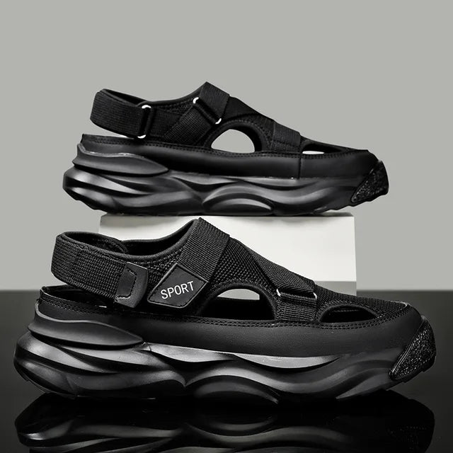 Hardfell | Beige-brown platform sandals - Modern and comfortable