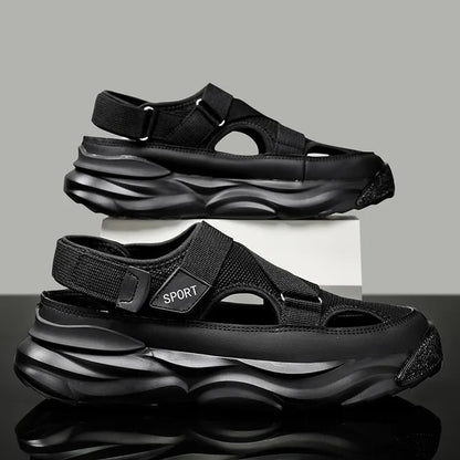 Hardfell | Beige-brown platform sandals - Modern and comfortable