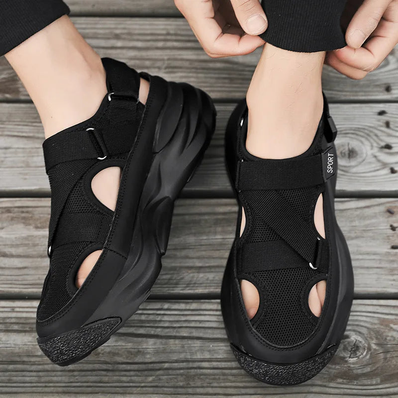 Hardfell | Beige-brown platform sandals - Modern and comfortable