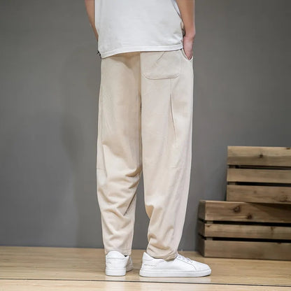 Hardfell | Taupe casual linen trousers