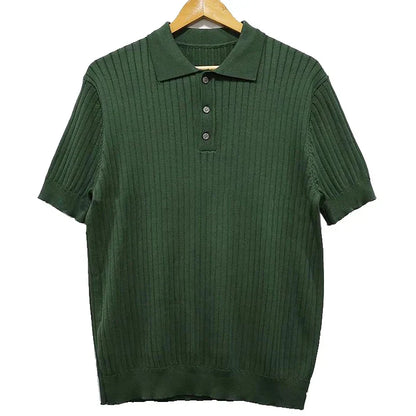 Hardfell | Breathable striped retro knit men's polo shirt