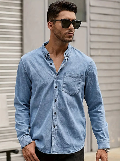 Hardfell | Alexander - jeans long sleeve shirt for men