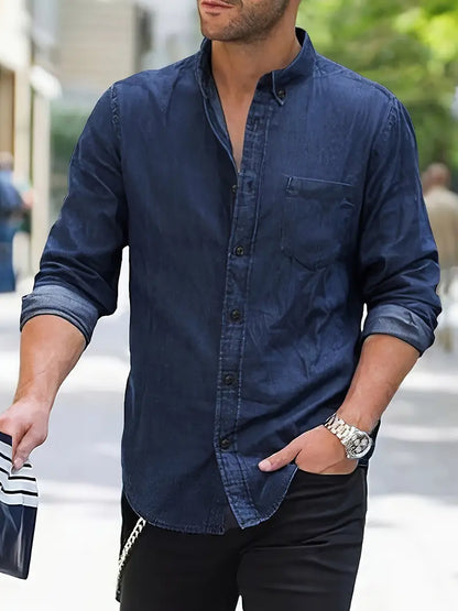 Hardfell | Alexander - jeans long sleeve shirt for men