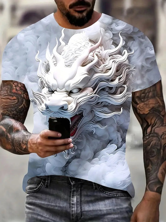 Hardfell | James - crew neck t-shirt with kite pattern for men