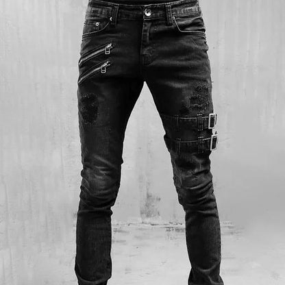 Hardfell | Gothic buckle jeans