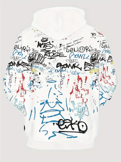 Hardfell | David - hooded sweatshirt with doodle print for men
