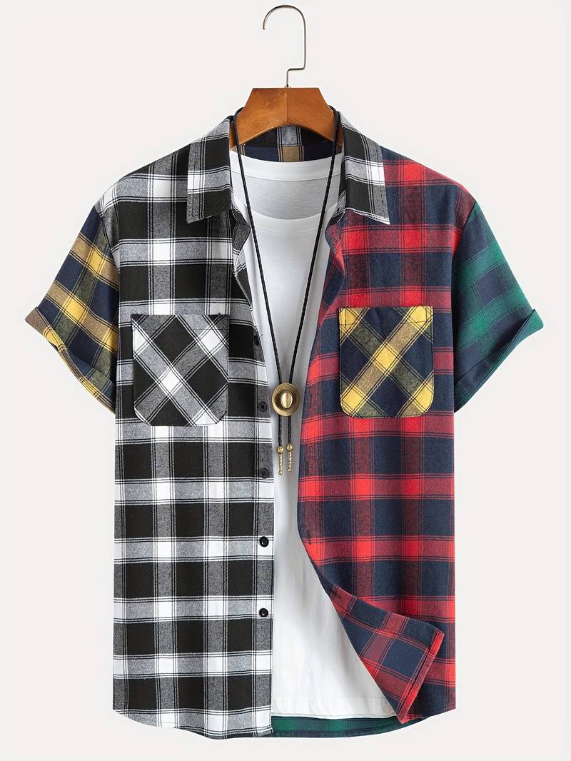 Hardfell | Michael - plaid color block shirt