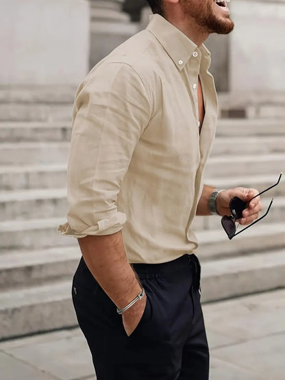 Hardfell | Ethan - casual long sleeve shirt with button placket