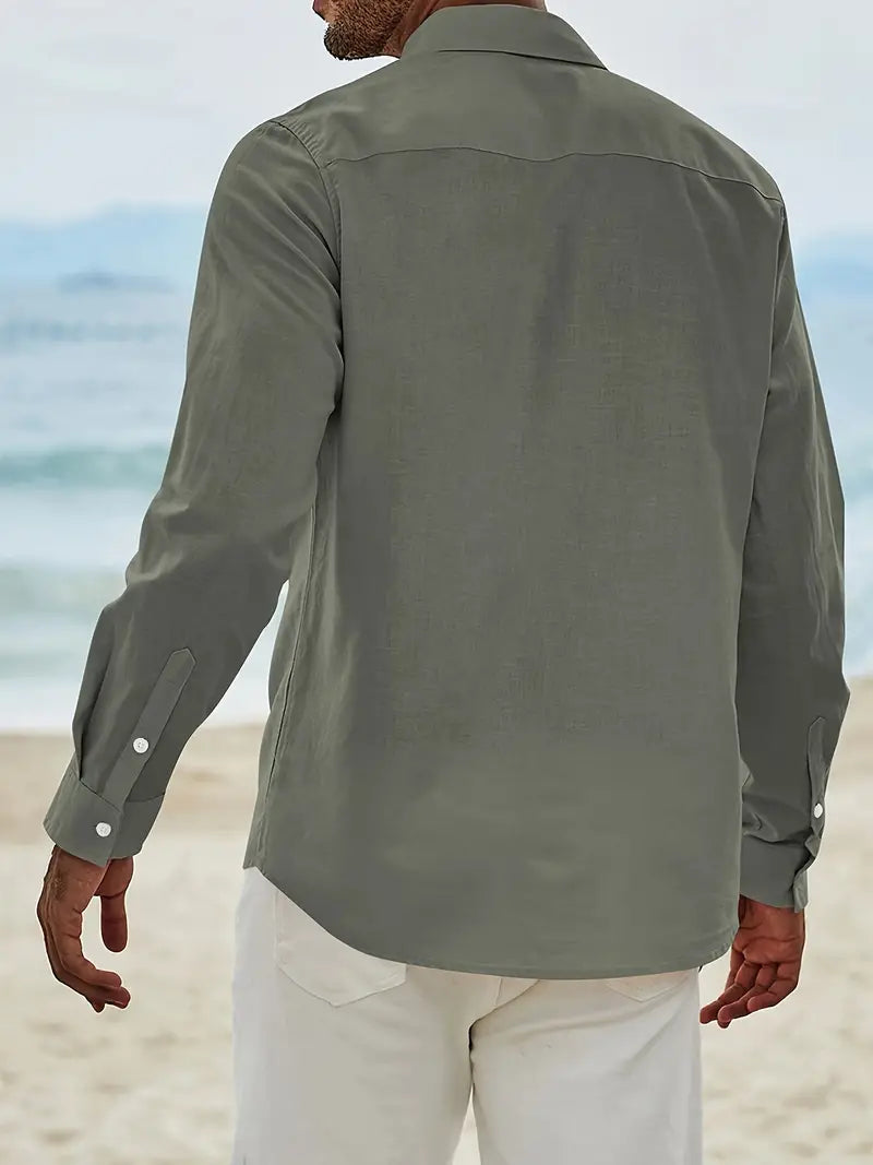 Hardfell | Ethan - casual long sleeve shirt with button placket