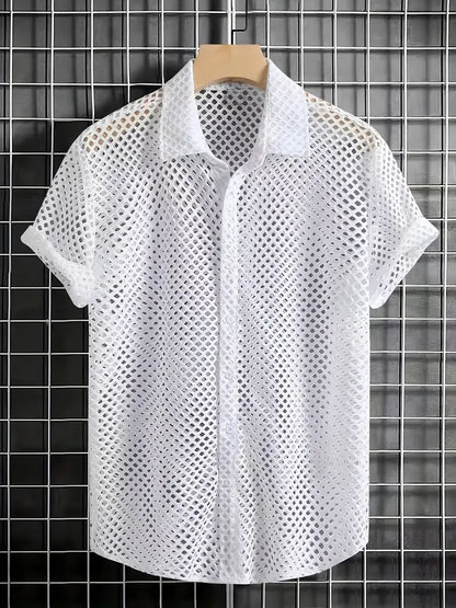 Hardfell | Daniel - hollowed out short sleeve shirt