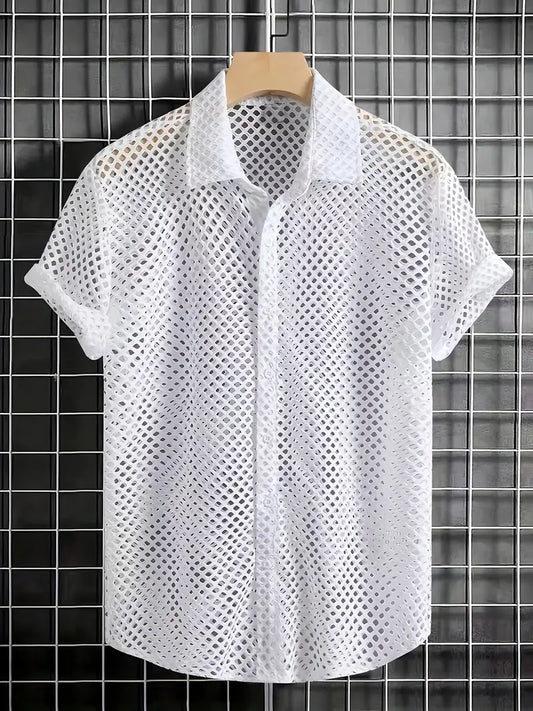 Hardfell | Daniel - hollowed out short sleeve shirt