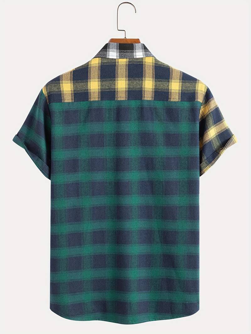 Hardfell | Michael - plaid color block shirt