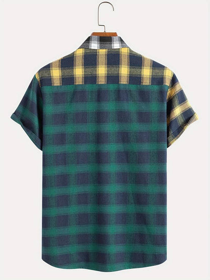 Hardfell | Michael - plaid color block shirt
