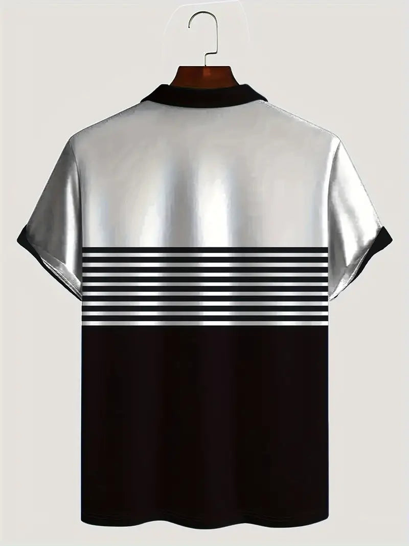 Hardfell | Liam - short sleeve shirt with color block stripes