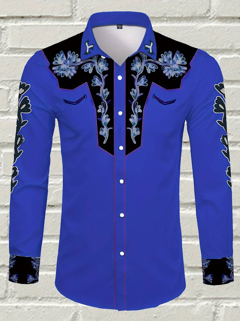 Hardfell | Noah - long-sleeved shirt with vintage floral print