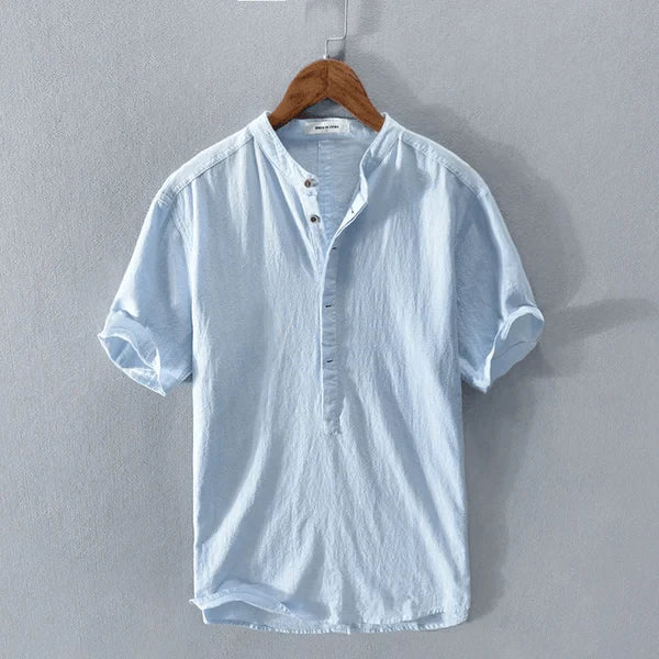 Hardfell | Men's casual henley T-shirt with button placket and short sleeves