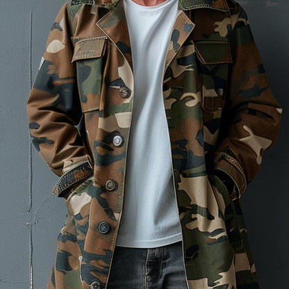 Hardfell | Camoflauge trench coat for men