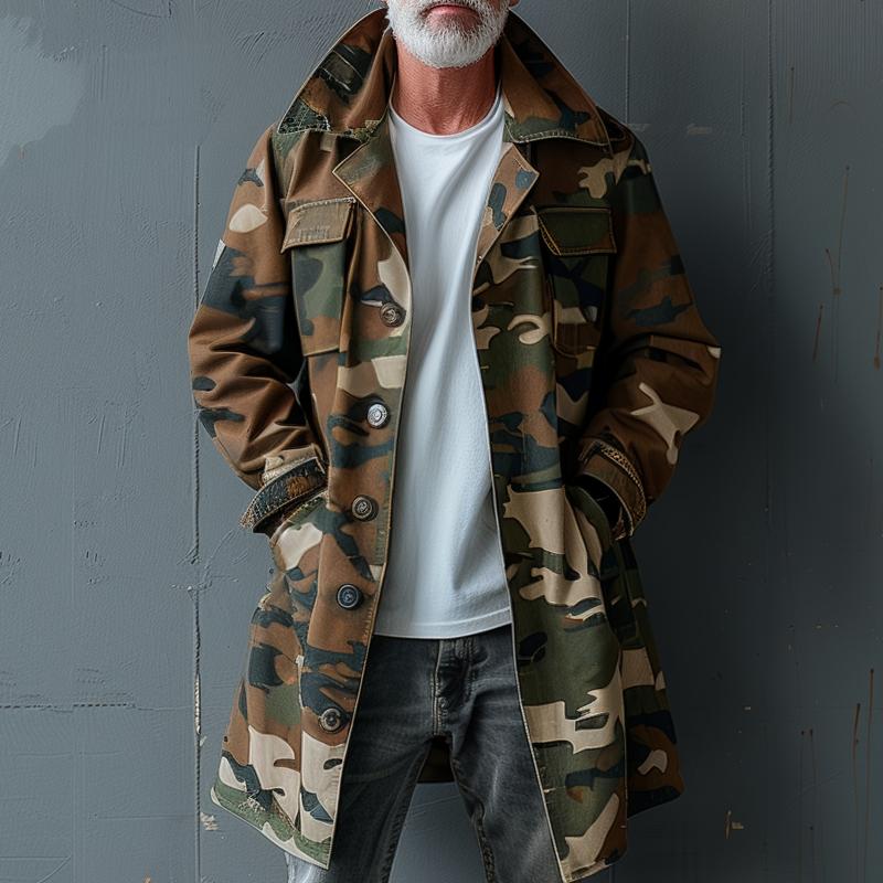 Hardfell | Camoflauge trench coat for men
